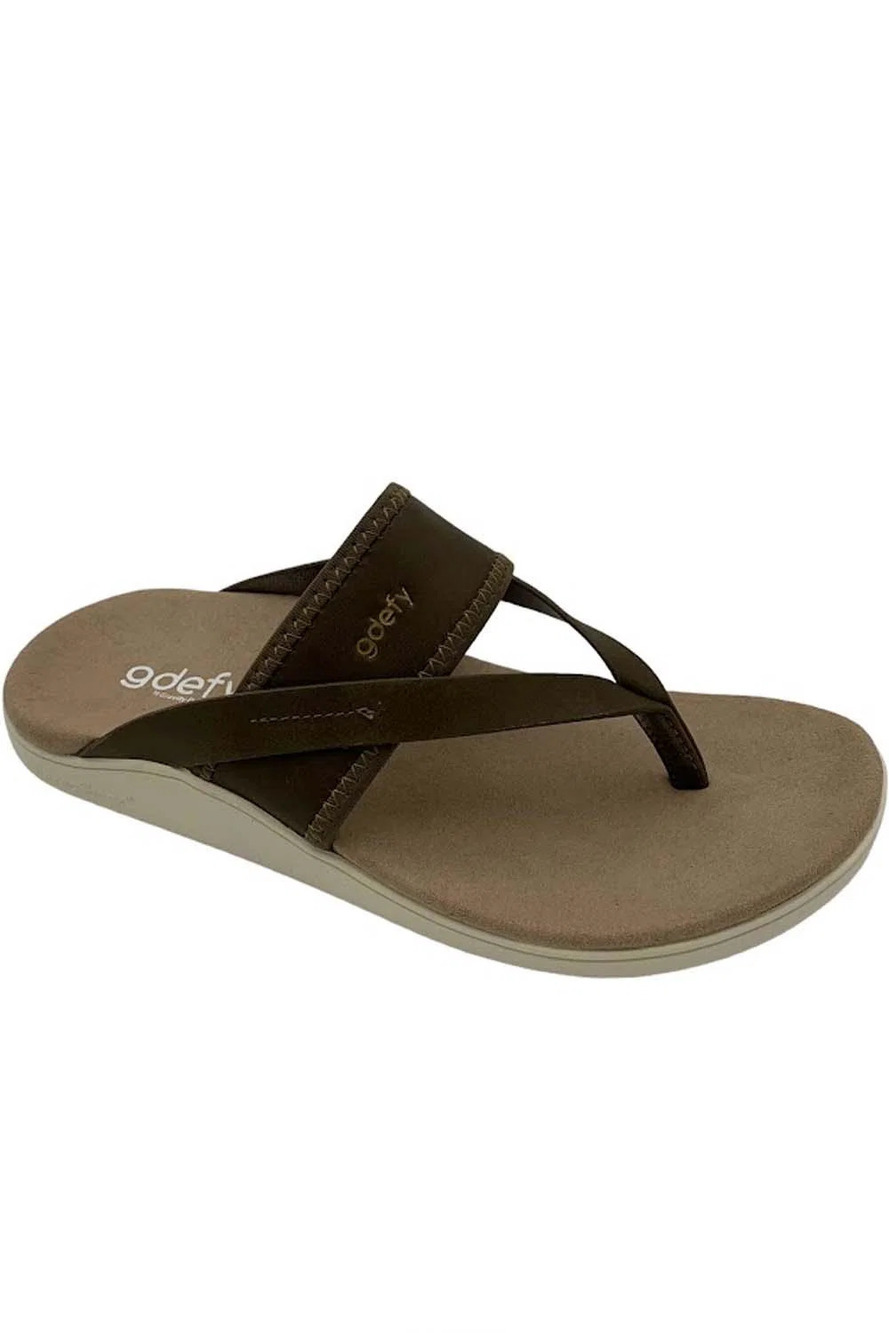 GDEFY VersoShock Orthotic Thong Sandals Gimor Olive - Medium